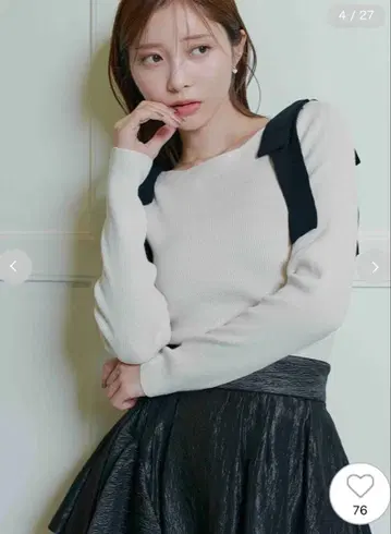 숄더 리본 니트 풀오버 셀프리드