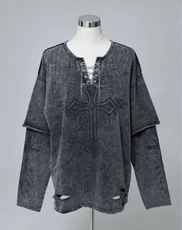 REFLEM 그런지 레이어드 롱T 그레이