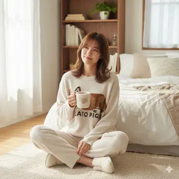 젤라또피케 [새상품급] 코기 패턴 풀오버 F 사이즈 룸웨어