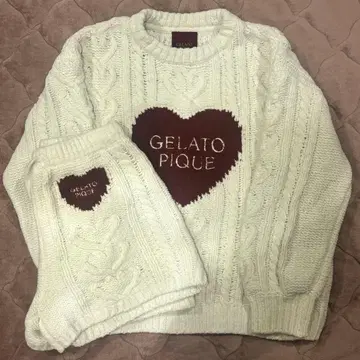 젤라또피케 하트 아란 풀오버 숏팬츠 상하의 세트