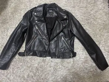 ZARA 블랙 가죽 라이더 자켓