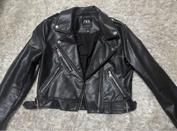 ZARA 블랙 가죽 라이더 자켓