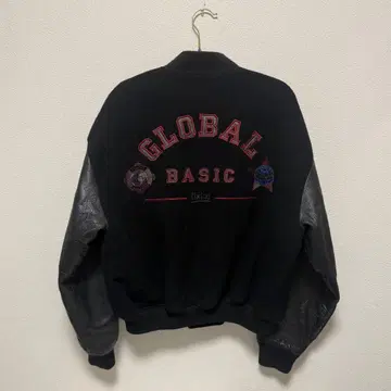 GLOBAL BASIC 바시티 자켓 블랙 남성용 구제 의류