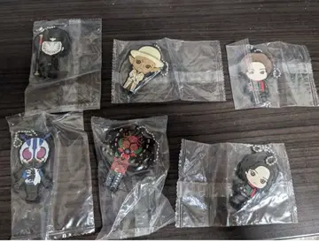 6종 세트 신 가면라이더 캡슐 러버 마스코트