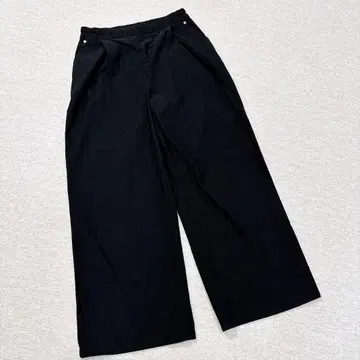 이디트 와이드 팬츠 M 사이즈 블랙 허리밴딩
