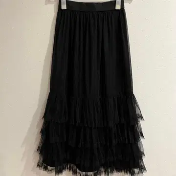 Ray BEAMS 튤 티어드 헴 스커트 블랙 0 사이즈