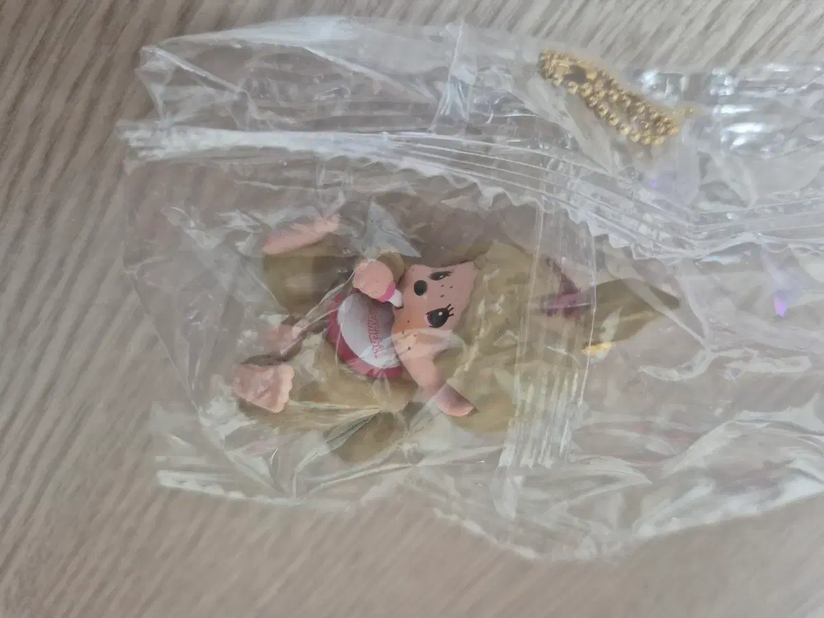 Monchhichi Mascot Keyring Gacha 4th Series Beige Monchhichi-chan