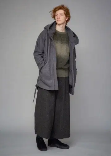 TROVE 울 트위드 크롭 2턱 와이드 팬츠