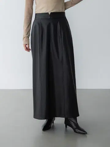 crewre 인조 가죽 내로우 스커트 블랙