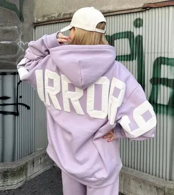 MIRROR9 아이콘 후드티 라벤더