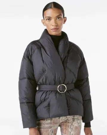 새상품 미사용 FRAME DENIM 벨트 포함 블랙 다운 자켓