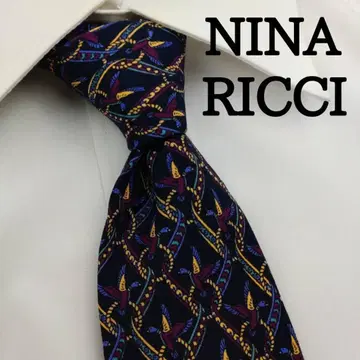 니나리치 고급 실크 넥타이 올 패턴 블랙