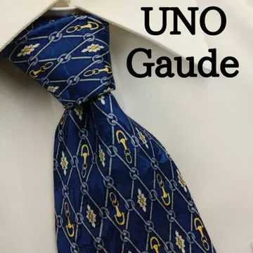 [ 택 포함 미사용 ] 우노 가드 고급 실크 넥타이 올 패턴 블루