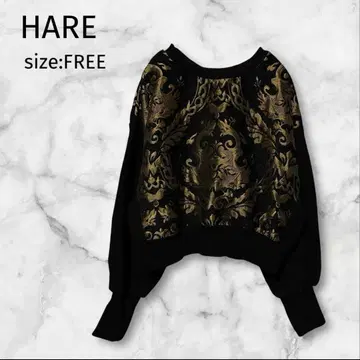 [ 새상품급 ] HARE 하레 2WAY 차이나 고블랑 풀오버 블랙 금 F