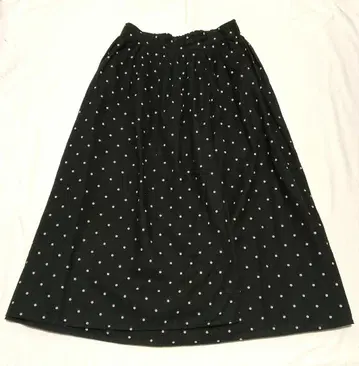 사만사 모스모스 크로스 린넨 도트 무늬 스커트