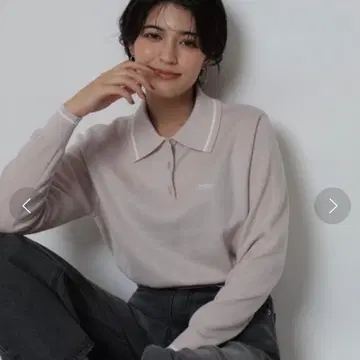 Rirandture mimi 자수 긴팔 폴로 니트