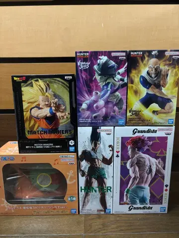 헌터헌터 피규어 4체 세트 드래곤볼 손오공 원피스 덴덴무시