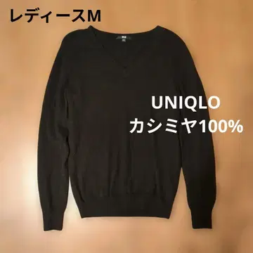 UNIQLO 캐시미어 V넥 스웨터 M 블랙