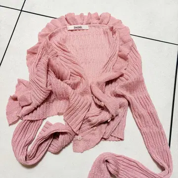 SNIDEL 프릴 장식 리브 가디건