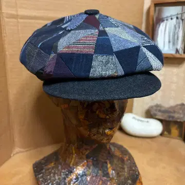 패치워크 헌팅 캡 (8개 조각) (원 워시)