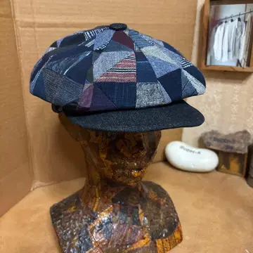 패치워크 헌팅 캡 (8개 조각) (원 워시)