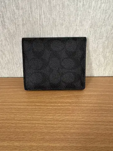 블랙 가죽 접이식 지갑