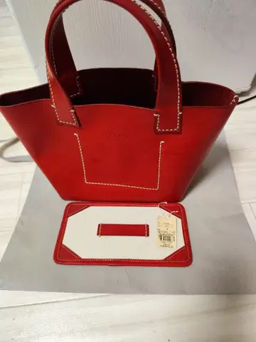 가죽 토트백 레드