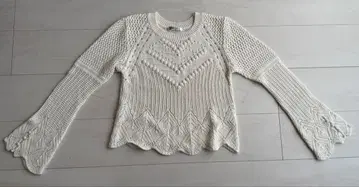 SNIDEL 크로셰 니트 크로셰 라이크 니트 화이트 크로셰