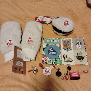 CHUMS 화이트 미튼과 화이트 귀마개 부속품 세트