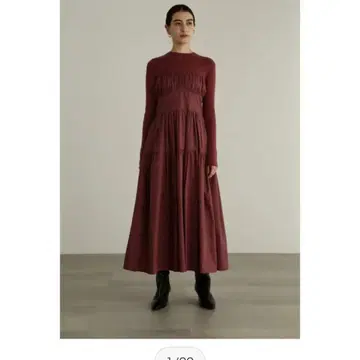 JILLSTUART 타프타 도킹 개더 원피스