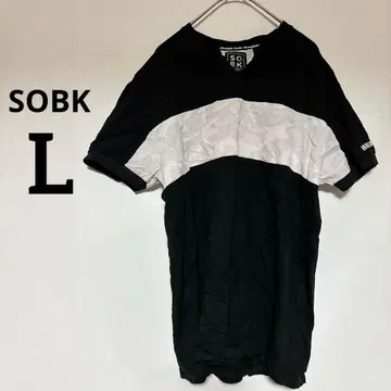 1점만 SOBK [ L ] 블랙/화이트 여름 V넥 셔츠