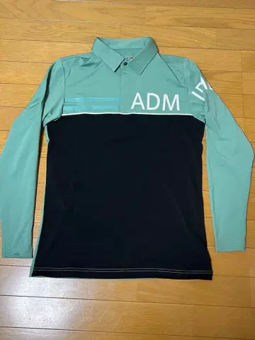 ADMIRAL 긴팔 피케 셔츠 민트 그린/블랙