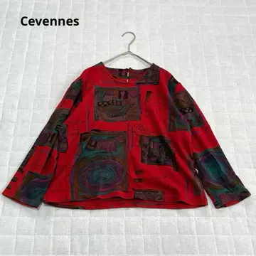 [ Cevennes ] 상의 티셔츠 7부 소매 레트로 일본제 모 100%