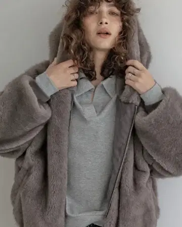 미사용 새상품/리디/퍼 후디 블루종 M 사이즈