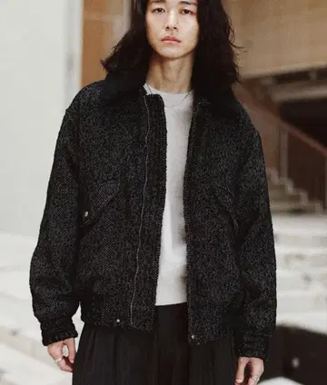 WYM LIDNM / DETACHABLE BOA TWEED BLOUSON