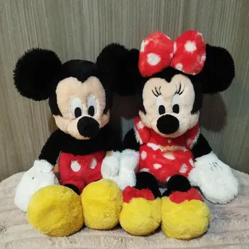 미키 미니 플러피 플러시 푹신푹신 봉제 인형 페어 세트