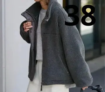 새상품 FRAMeWORK 울 보아 스탠드 블루종 그레이 38