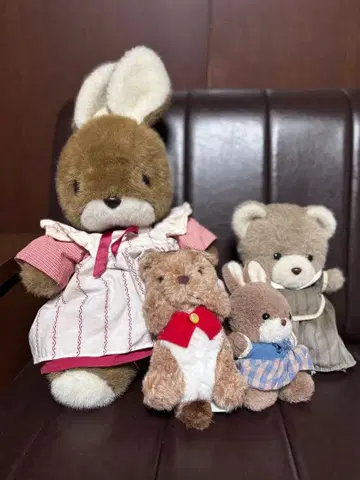 레트로! 토끼와 곰 봉제 인형 세트 선애로우제 해피