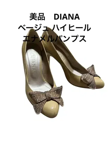 새상품급 DIANA 다이애나 베이지 하이힐 에나멜 펌프스