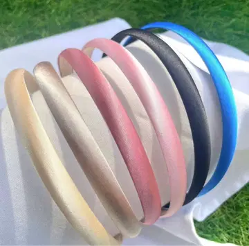 THE HANY Bijoux 클래식 새틴 스키니 머리띠 베이지