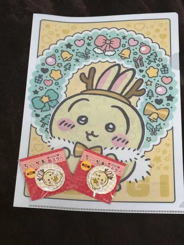 치이카와 (먼작귀) 토끼 세븐일레븐 클리어 파일 캔 거울