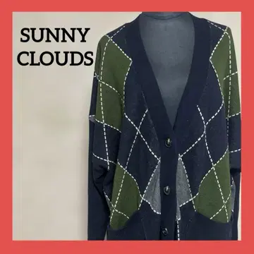 써니클라우드 아가일 무늬 롱 가디건 L 네이비 가을/겨울