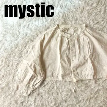 미스틱 코튼 크롭 블라우스 7부 소매 벌룬 슬리브 [ 365 ]