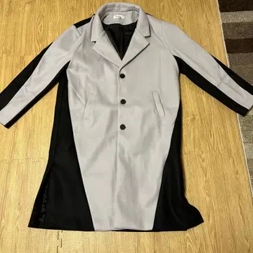 남성용 R&G 롱 코트 그레이 블랙