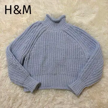 H&M [S] 하이넥 리브 니트 스웨터 따뜻한 니트 청키 니트