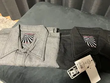 gonzo surf 자수 긴팔 셔츠 그레이 블랙 2개 세트