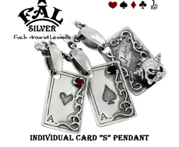 F.A.L 트럼프 카드 펜던트 'S' 조커 & 하트 체인 포함