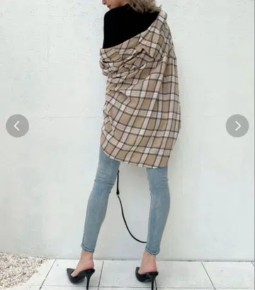 GYDA 볼륨 슬리브 BIG 체크 셔츠