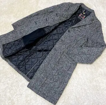 새상품급 LAVENHAM 라벤햄 퀼팅 울 코트 글렌체크