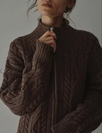 인기 etre tokyo 더블 지퍼 케이블 니트 가디건